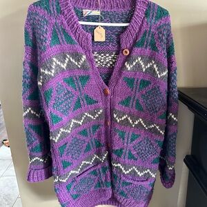 Purple Patterned Women's Sweater